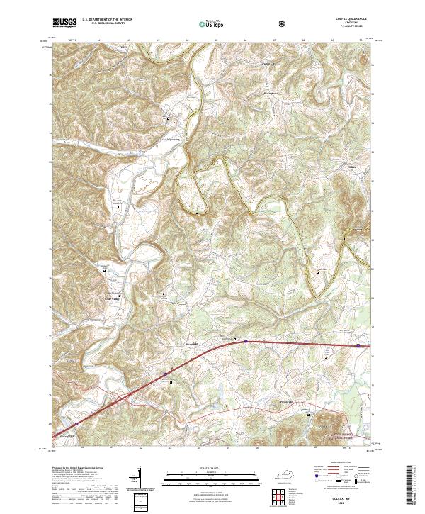 Colfax, KY — USGS 7.5-minute topo (2022)