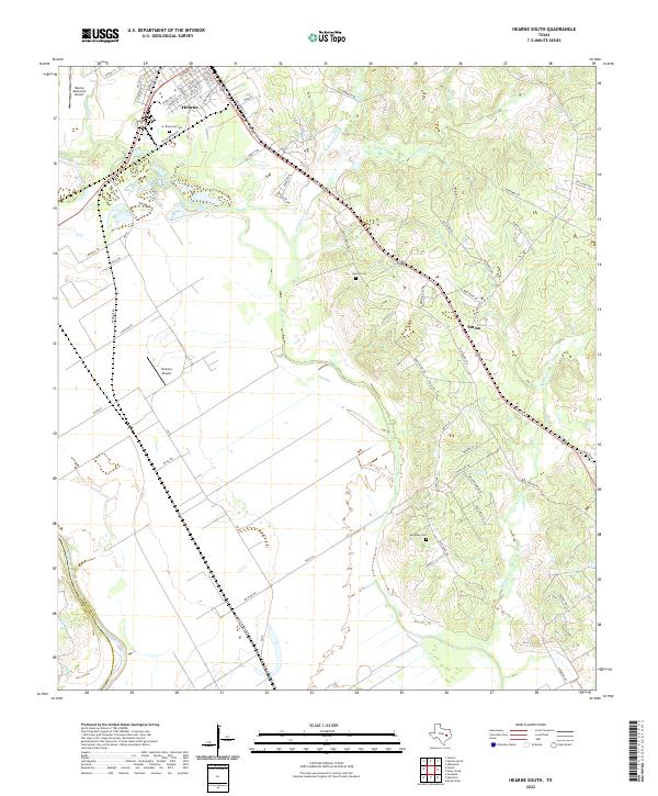 Hearne South, TX — USGS 7.5-minute topo (2022)