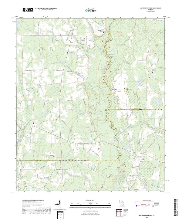 Hastings Fish Pond, GA — USGS 7.5-minute topo (2024)