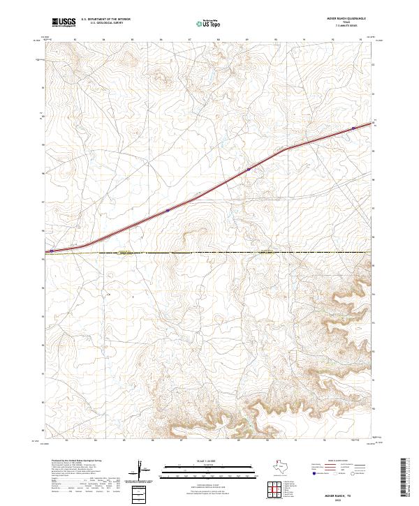 Moser Ranch, TX — USGS 7.5-minute topo (2022)