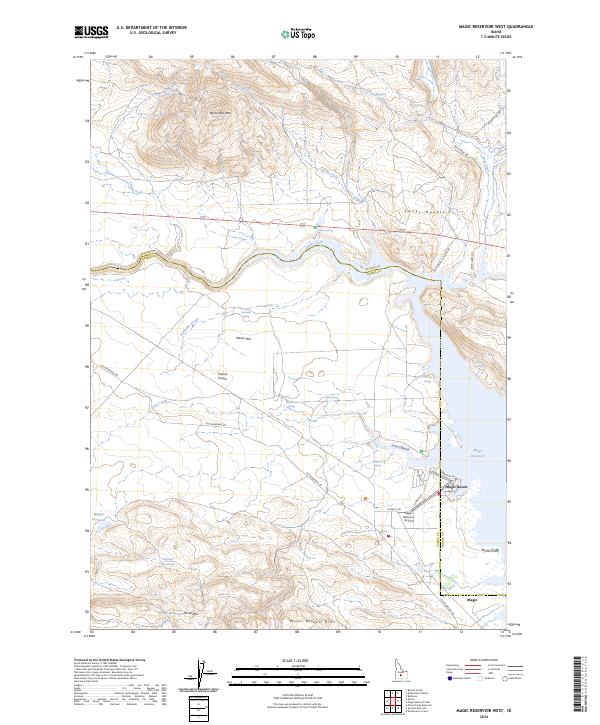 Magic Reservoir West, ID — USGS 7.5-minute topo (2024)