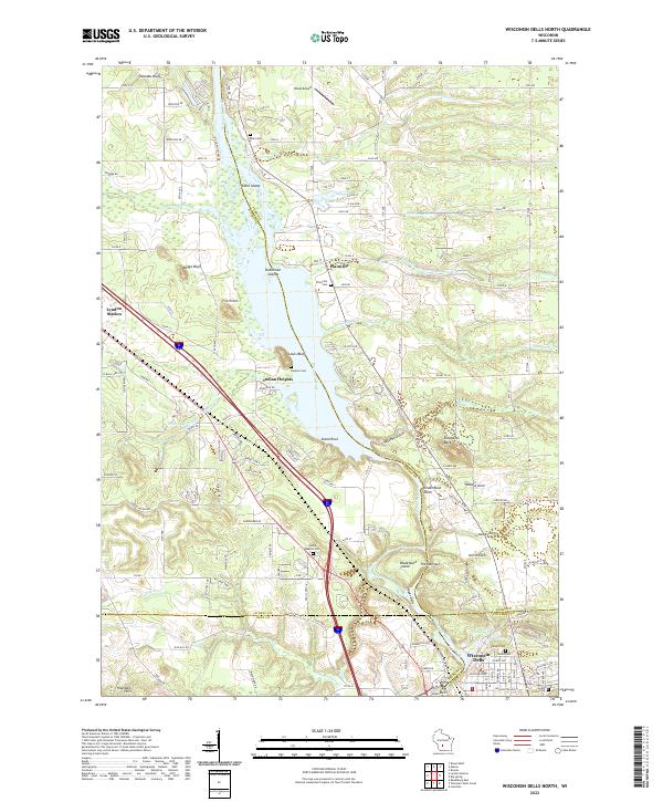 Wisconsin Dells North, WI — USGS 7.5-minute topo (2022)