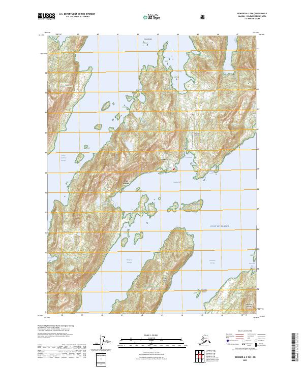Seward A-3 SW, AK — USGS 7.5-minute topo (2023)
