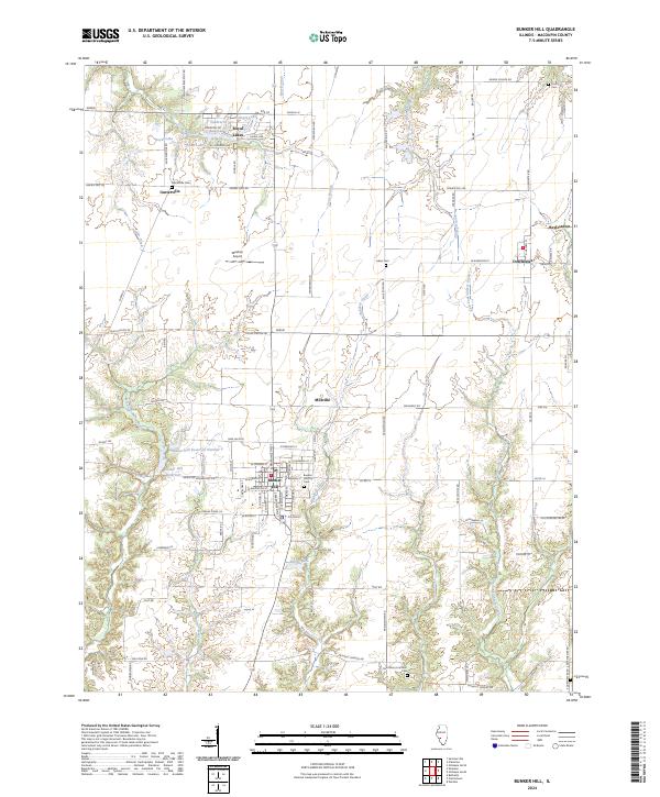 Bunker Hill, IL — USGS 7.5-minute topo (2024)
