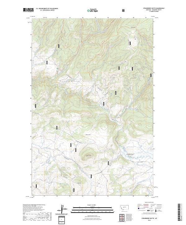 Strawberry Butte, MT — USGS 7.5-minute topo (2024)