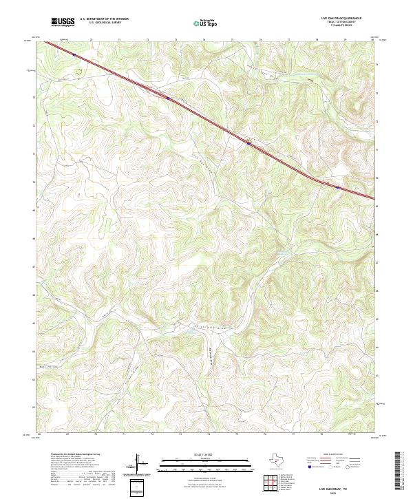 Live Oak Draw, TX — USGS 7.5-minute topo (2022)