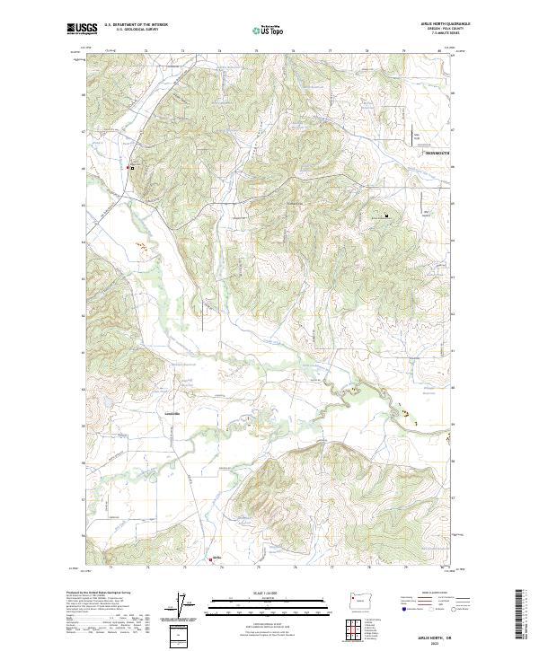 Airlie North, OR — USGS 7.5-minute topo (2023)