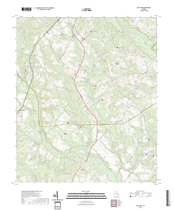 Oak Park, GA — USGS 7.5-minute topo (2024)