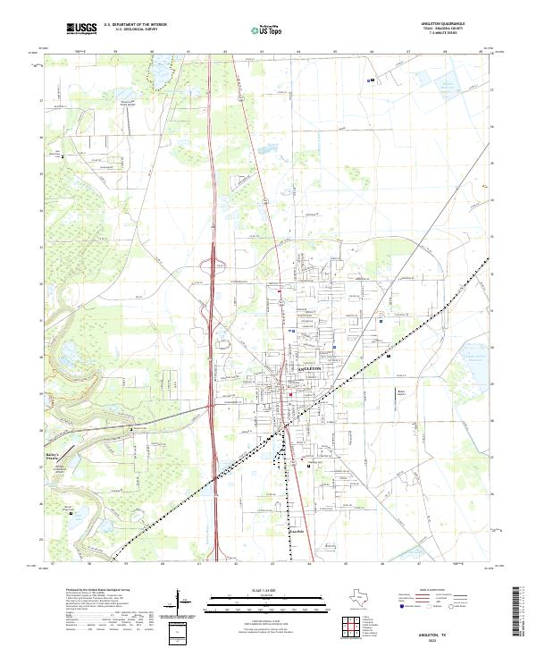 Angleton, TX — USGS 7.5-minute topo (2022)