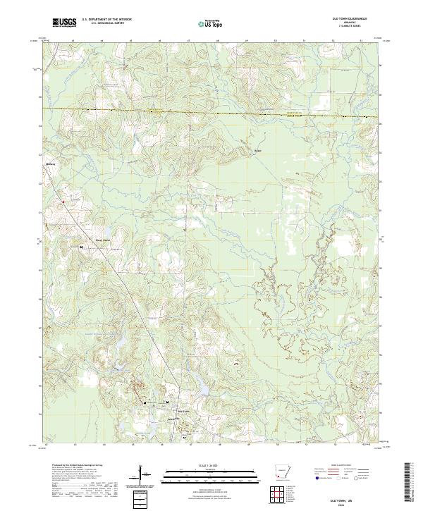 Old Town, AR — USGS 7.5-minute topo (2024)