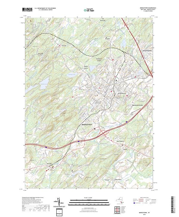 Middletown, NY — USGS 7.5-minute topo (2023)