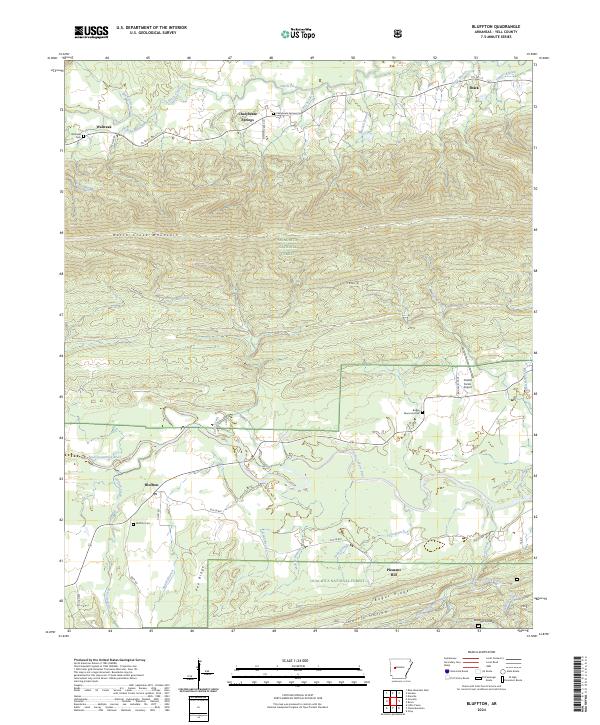 Bluffton, AR — USGS 7.5-minute topo (2024)