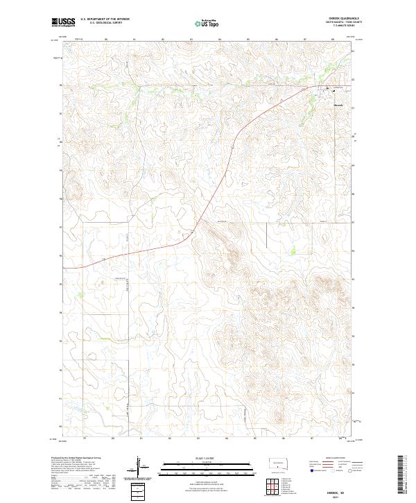 Okreek, SD — USGS 7.5-minute topo (2021)