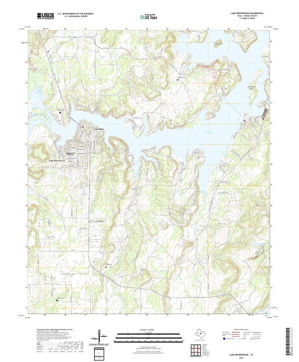 Lake Brownwood, TX — USGS 7.5-minute topo (2022)