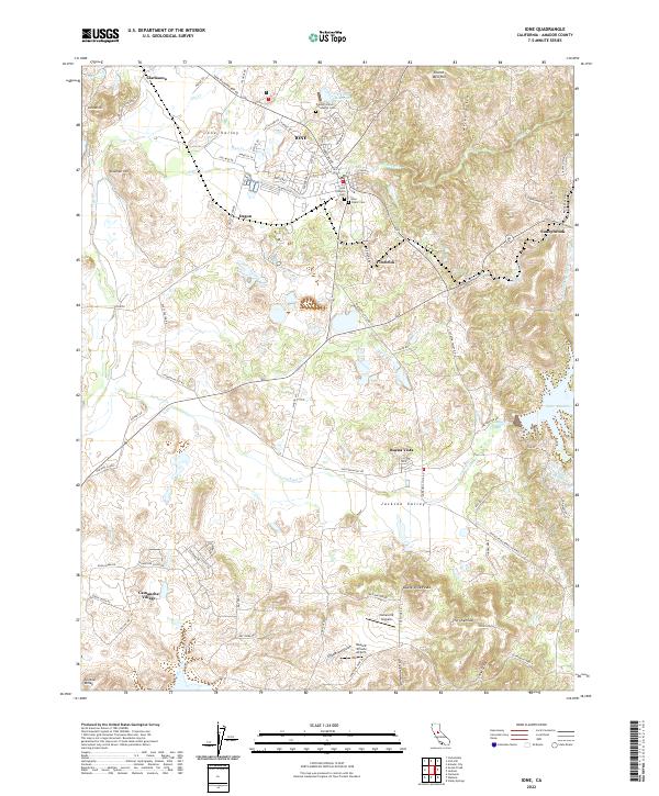Ione, CA — USGS 7.5-minute topo (2022)