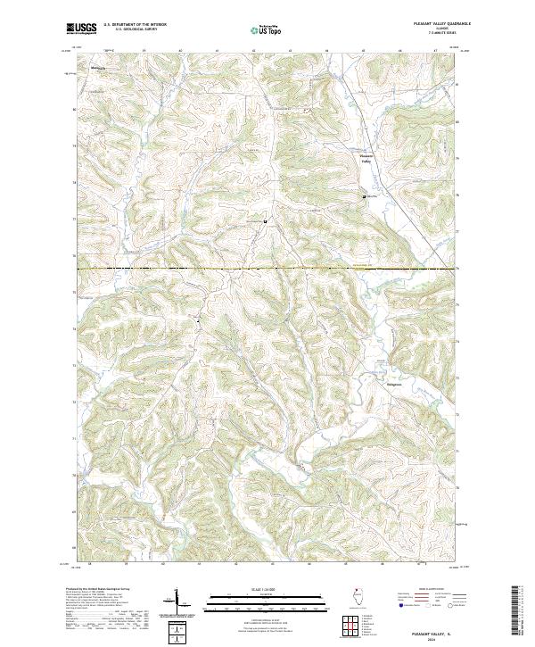 Pleasant Valley, IL — USGS 7.5-minute topo (2024)
