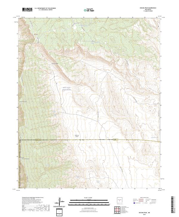 Oscura Peak, NM — USGS 7.5-minute topo (2023)