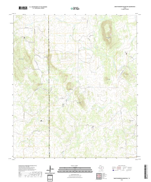 Smoothingiron Mountain, TX — USGS 7.5-minute topo (2022)