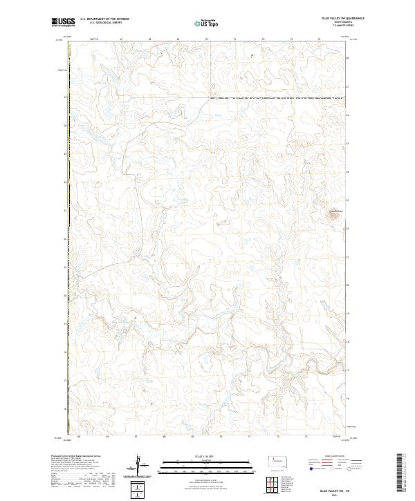Glad Valley SW, SD — USGS 7.5-minute topo (2021)