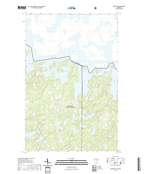 Friday Bay, MN-ON — USGS 7.5-minute topo (2022)
