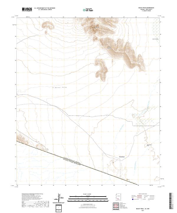 Bailey Peak, AZ,SON, US — USGS 7.5-minute topo (2021)