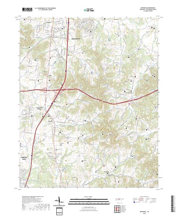 Bethesda, TN — USGS 7.5-minute topo (2022)