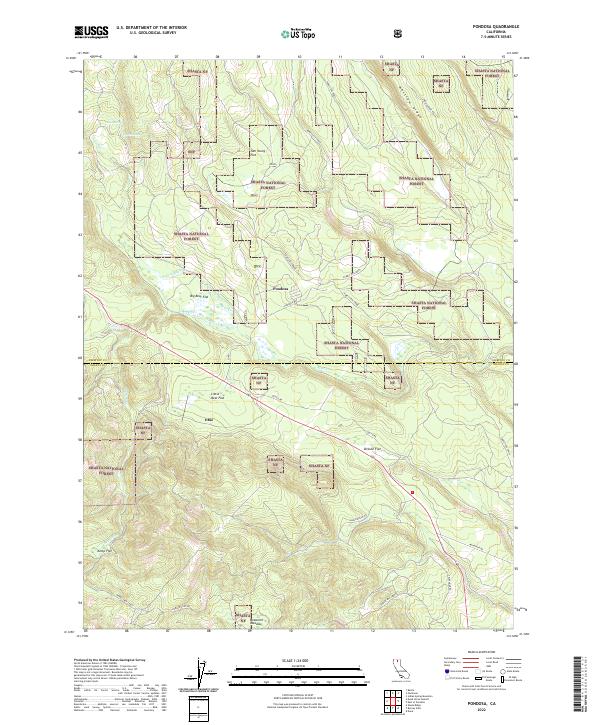 Pondosa, CA — USGS 7.5-minute topo (2022)