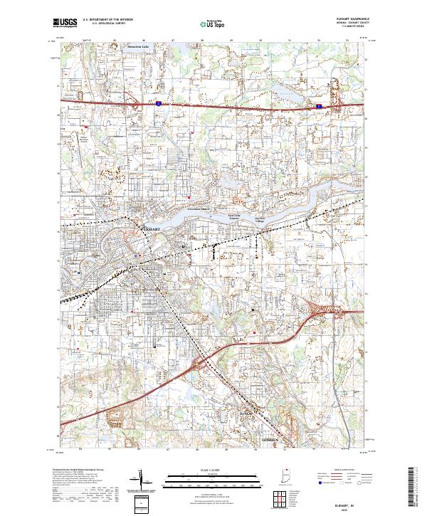 Elkhart, IN — USGS 7.5-minute topo (2022)