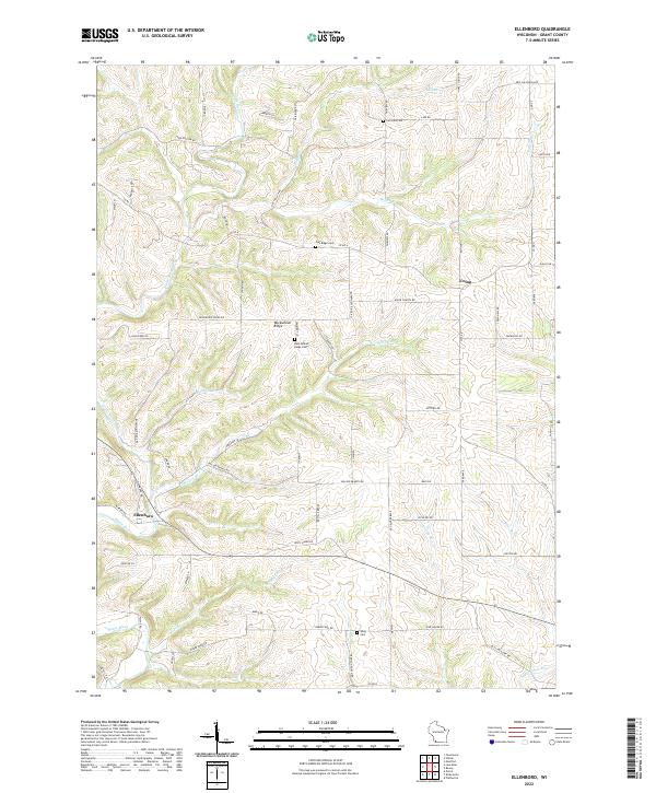Ellenboro, WI — USGS 7.5-minute topo (2022)