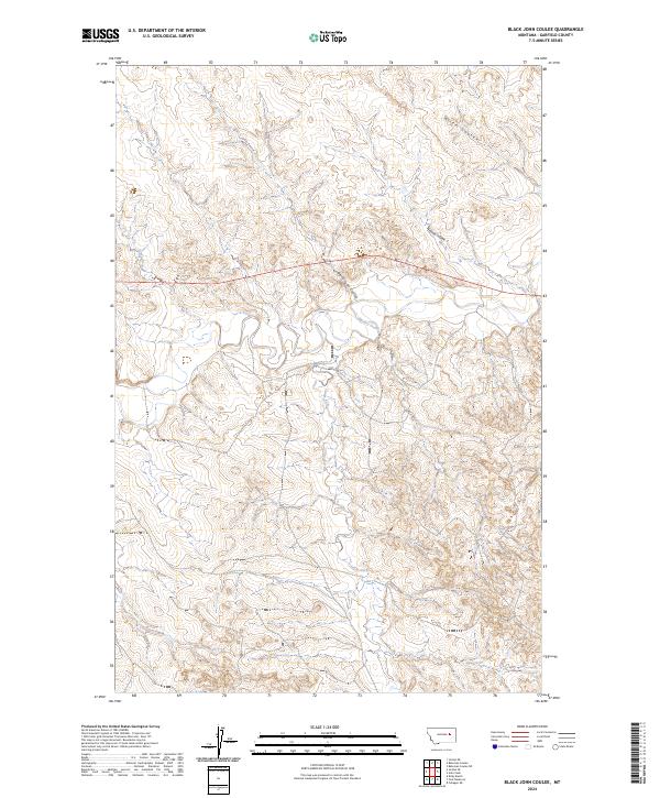 Black John Coulee, MT — USGS 7.5-minute topo (2024)