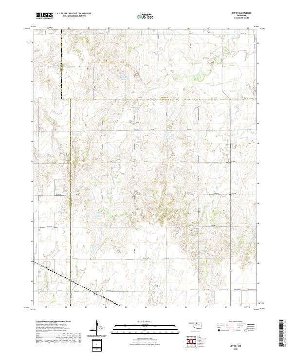 Jet SE, OK — USGS 7.5-minute topo (2022)