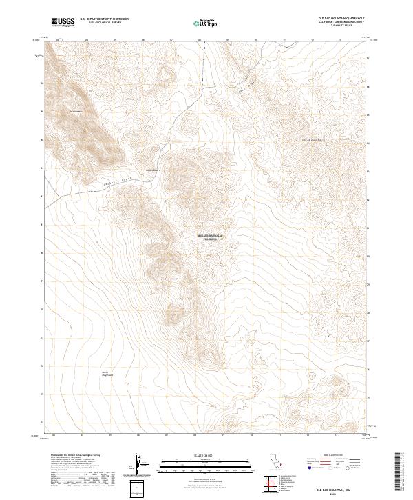Old Dad Mountain, CA — USGS 7.5-minute topo (2021)