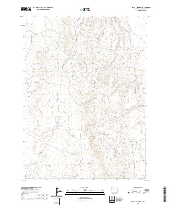 Battle Mountain, OR — USGS 7.5-minute topo (2023)