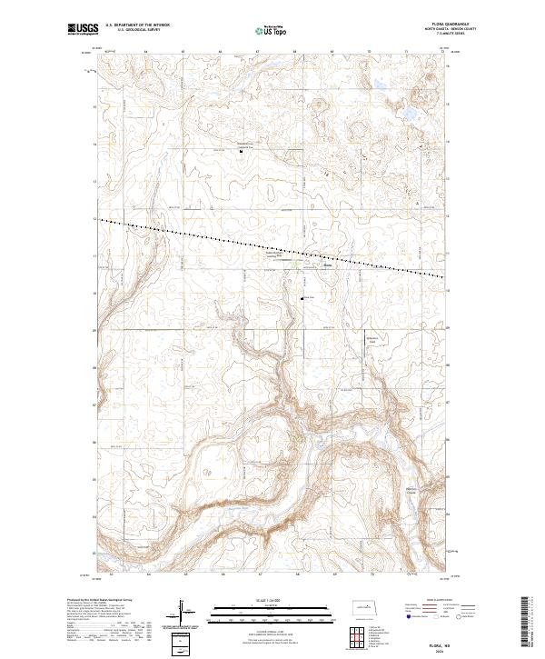 Flora, ND — USGS 7.5-minute topo (2024)