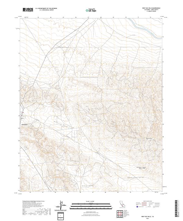 West Elk Hills, CA — USGS 7.5-minute topo (2021)