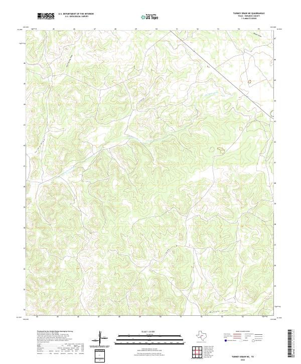 Turney Draw NE, TX — USGS 7.5-minute topo (2022)