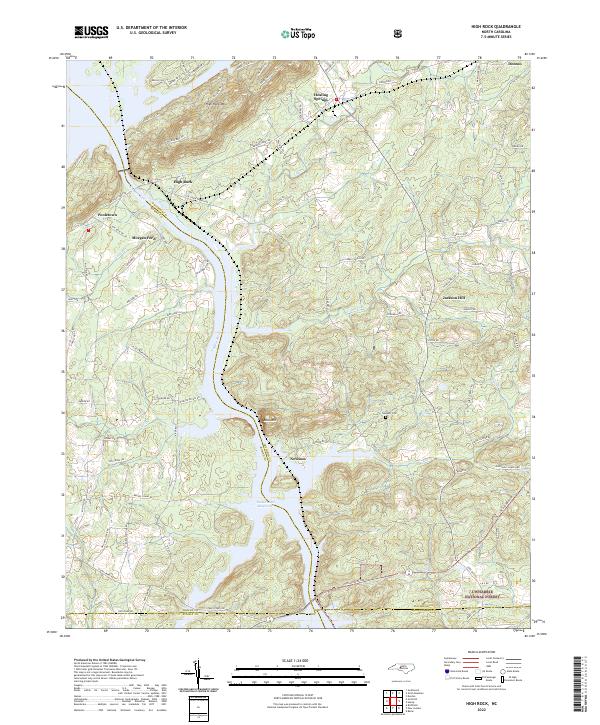 High Rock, NC — USGS 7.5-minute topo (2022)