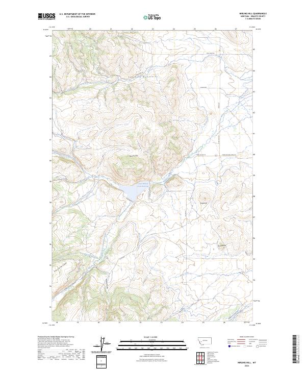 Nirling Hill, MT — USGS 7.5-minute topo (2024)