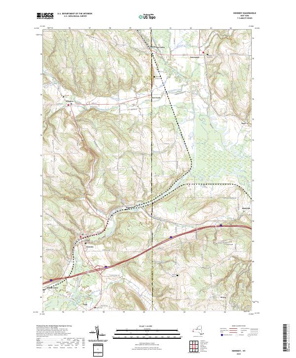 Kennedy, NY — USGS 7.5-minute topo (2023)