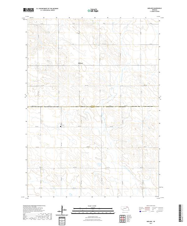 Midland, NE — USGS 7.5-minute topo (2021)