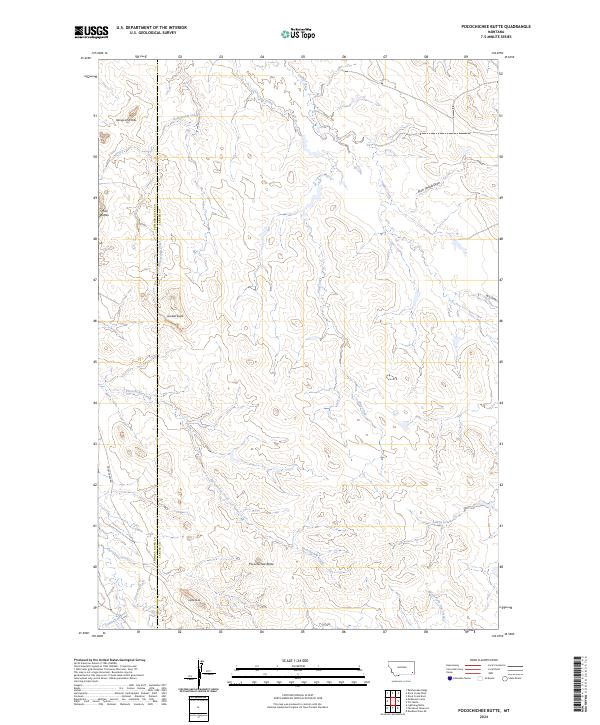 Pocochichee Butte, MT — USGS 7.5-minute topo (2024)