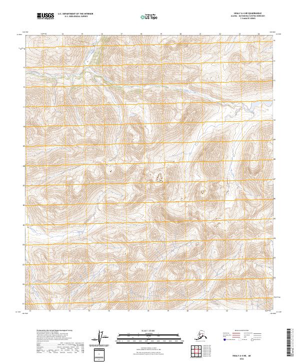 Healy A-4 NE, AK — USGS 7.5-minute topo (2024)