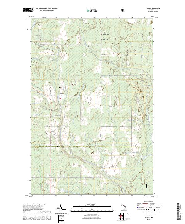 Trenary, MI — USGS 7.5-minute topo (2023)