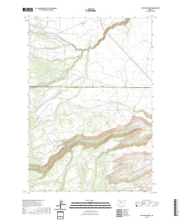 Potters Ponds, OR — USGS 7.5-minute topo (2023)
