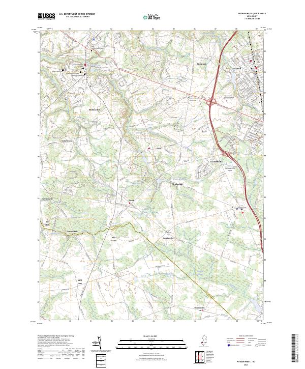 Pitman West, NJ — USGS 7.5-minute topo (2023)