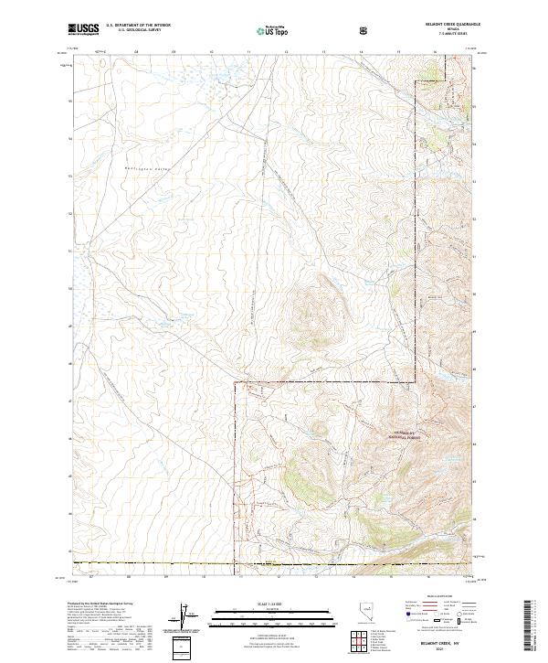 Belmont Creek, NV — USGS 7.5-minute topo (2021)