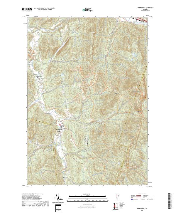 Huntington, VT — USGS 7.5-minute topo (2024)