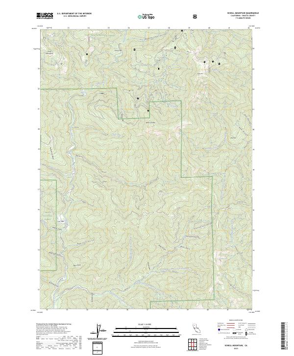 Schell Mountain, CA — USGS 7.5-minute topo (2023)