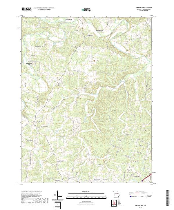 Spring Bluff, MO — USGS 7.5-minute topo (2021)