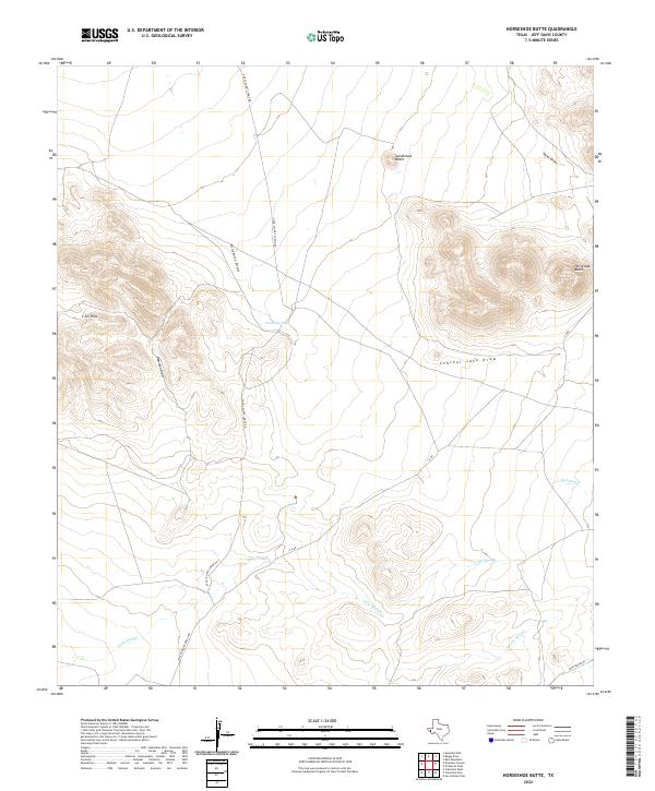 Horseshoe Butte, TX — USGS 7.5-minute topo (2022)